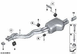 EXHAUST SYSTEM, REAR diagram for BMW Z4 E89 23i