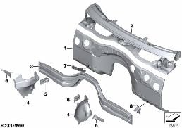 SPLASH WALL PARTS diagram for BMW X1 E84 18i