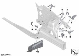 FRONT BODY BRACKET LEFT diagram for BMW X1 E84 18i
