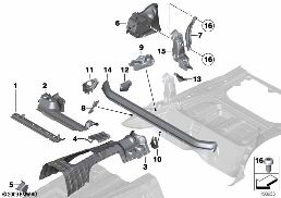 FLOOR PARTS REAR INTERIOR diagram for BMW X1 E84 18i