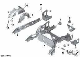 FLOOR PARTS REAR EXTERIOR diagram for BMW X1 E84 18i