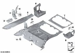 MOUNTING PARTS FOR TRUNK FLOOR PANEL diagram for BMW X1 E84 18i