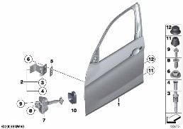 FRONT DOOR-HINGE/DOOR BRAKE diagram for BMW X1 E84 18i