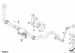 Stabilizátor přední / Dynamic Drive diagram for BMW X5 E70 4.8i