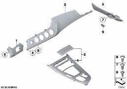 RETROFIT WOOD ASH GRAIN, GLOSS FINISH diagram for BMW Z4 E89 30i