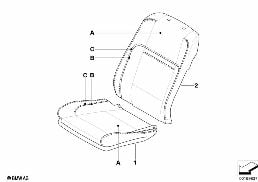 INDIVIDUAL SPORTS SEAT COVER, FRONT diagram for BMW X6 E71 50iX
