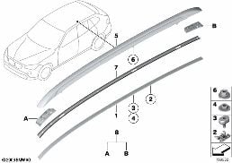 ROOF MOULDING/ROOF RAIL diagram for BMW X1 E84 20i