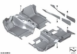 INDIVIDUAL FLOOR COVERING diagram for BMW 7 Series F02 LCI 730Ld