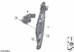 DOOR WINDOW LIFTING MECHANISM REAR diagram for BMW X1 E84 20i