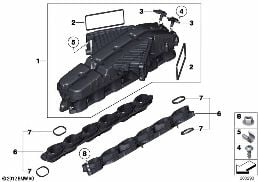 INTAKE MANIFOLD SYSTEM diagram for BMW 7 Series F02 760Li