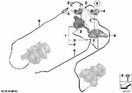 VACUUM CONTROL-EXHAUST TURBOCHARGER diagram for BMW 7 Series F02 760Li