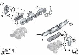 EXHAUST MANIFOLD diagram for BMW 7 Series F02 760Li