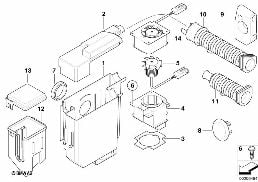 Skříň řídicí jednotky diagram for BMW Z3 E36 2.8