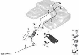 Kraftstoffleitung / Kraftstofffilter diagram for BMW X6 F16 28iX