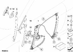 DOOR WINDOW LIFTING MECHANISM FRONT