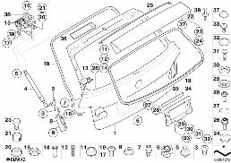 SINGLE COMPONENTS FOR TRUNK LID diagram for BMW 5 Series E61 530d