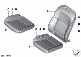 Tapizado asiento confort cuero indiv. diagram for BMW 5 Series F10 550iX