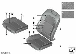 Tapizado ind.asiento confort Cuero Klima diagram for BMW 5 Series F10 550iX