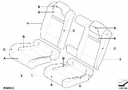 INDIVIDUAL COVER, LEATHER, SEAT REAR diagram for BMW X6 E71 50iX