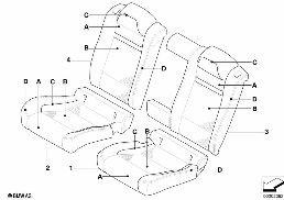 INDI. COVER, SEAT, REAR, PERFORATED LTHR diagram for BMW X6 E71 50iX