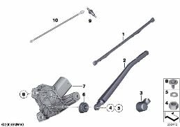 SINGLE PARTS FOR REAR WINDOW WIPER diagram for BMW X1 E84 20d