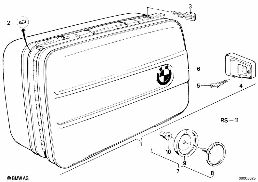 Jeu de coffre de motocyclette noir diagram for BMW R 65, R 65 RT, R 80, R 80 RT (85-95) 65