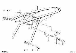Cadre partie arr diagram for BMW R 65, R 65 RT, R 80, R 80 RT (85-95) 65