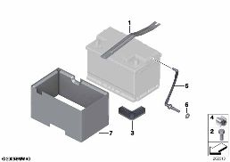 BATTERY HOLDER AND MOUNTING PARTS diagram for BMW Z4 E89 18i