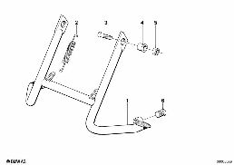 Béquille centrale diagram for BMW R 65, R 65 RT, R 80, R 80 RT (85-95) 65