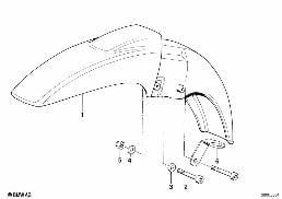 Garde-boue avant diagram for BMW R 65, R 65 RT, R 80, R 80 RT (85-95) 65