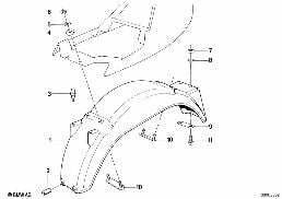 Enjoliveur de roue arrière diagram for BMW R 65, R 65 RT, R 80, R 80 RT (85-95) 65