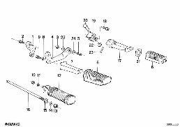 Repose-pied diagram for BMW R 65, R 65 RT, R 80, R 80 RT (85-95) 65