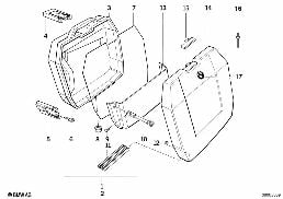 Jeu de citycoffre de moto diagram for BMW R 65, R 65 RT, R 80, R 80 RT (85-95) 65