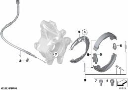 PARKING BRAKE/BRAKE SHOES diagram for BMW 5 Series F07 GT 530d 155kW