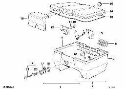 Top Case 22l diagram for BMW R 65, R 65 RT, R 80, R 80 RT (85-95) 65