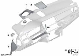 MOUNTING PARTS, I-PANEL, TOP diagram for BMW 5 Series F07 GT LCI 530dX