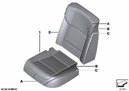 INDIVIDUAL COVER REAR COMFORT SEAT diagram for BMW 7 Series F02 LCI 730Ld