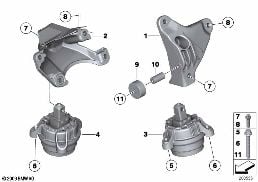 Suspension moteur diagram for BMW 5 Series F18 520Li
