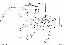 Kit porte-bagages diagram for BMW R 65, R 65 RT, R 80, R 80 RT (85-95) 65