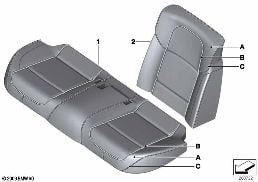 INDIV.COVER BASIC SEAT, REAR diagram for BMW 7 Series F02 LCI 730Ld