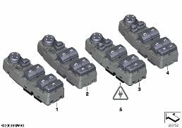 OPERATING UNIT, SWITCH MODULE, DOOR, FRT diagram for BMW 6 Series F06 Gran Coupé 640dX