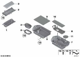 STORAGE TRAY, CENTER CONSOLE diagram for BMW Z4 E89 30i