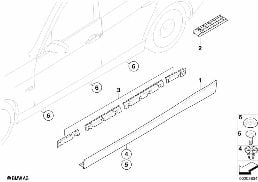 COVER DOOR SILL / WHEEL ARCH diagram for BMW 3 Series E90 LCI 335xi