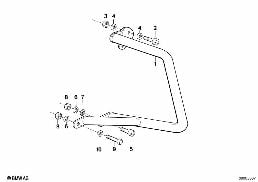 Pieces d'etrier de protection arriere diagram for BMW R 65, R 65 RT, R 80, R 80 RT (85-95) 65