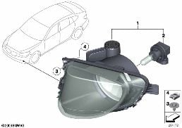 Προβολέας ομίχλης diagram for BMW 5 Series F07 GT 520d