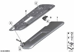 Güneş siperleri diagram for BMW 7 Series F03 750LiS