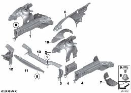 WHEELHOUSE/ENGINE SUPPORT diagram for BMW Z4 E89 30i