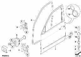 FRONT DOOR-HINGE/DOOR BRAKE diagram for BMW X6 E71 M50dX