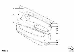 INDI. DOOR TRIM, ALL-LEATHER, FRONT diagram for BMW X6 E71 50iX