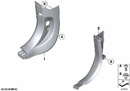 Yan bölüm kaplaması, Ayak bölmesi diagram for BMW 7 Series F03 750LiS